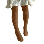 Zwiiyzr Toddler Baby Girl Tights Thick Cable Knit Leggings Stockings Winter Elastic Warm Pantyhose Childrens Bottom Socks And Pant (3-8 Years Old) Brown